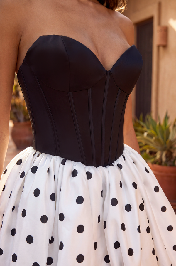 Short Corset Polka Dot Bubble Skirt Mini Dress