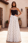 Long Sweetheart Polka Dot Prom Dress