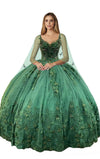 Sleeveless Floor Length Quinceanera Dress Hunter Green