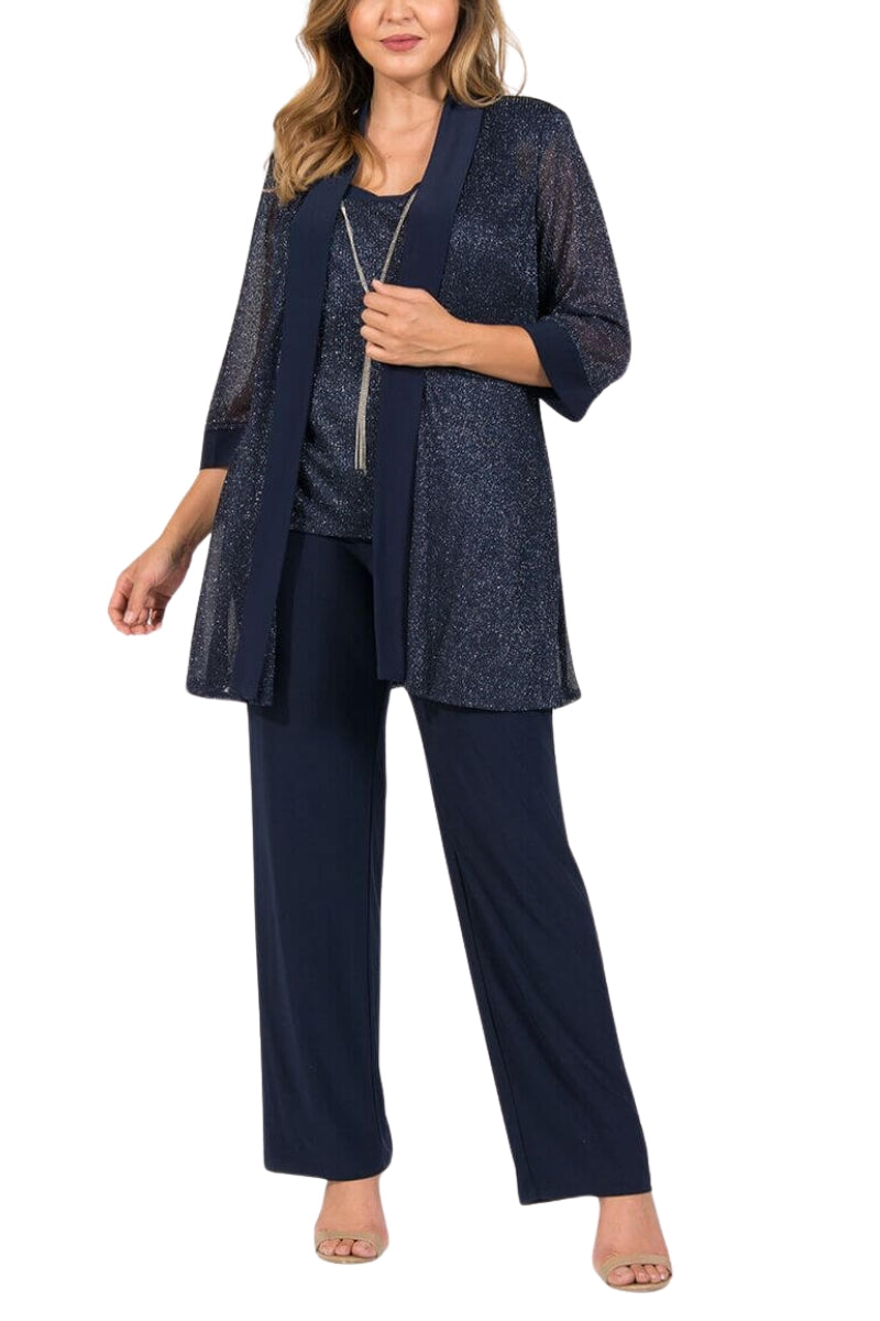 R&M Richards Mother of the Bride Pantsuit - Wholesale - NAVY - Front 