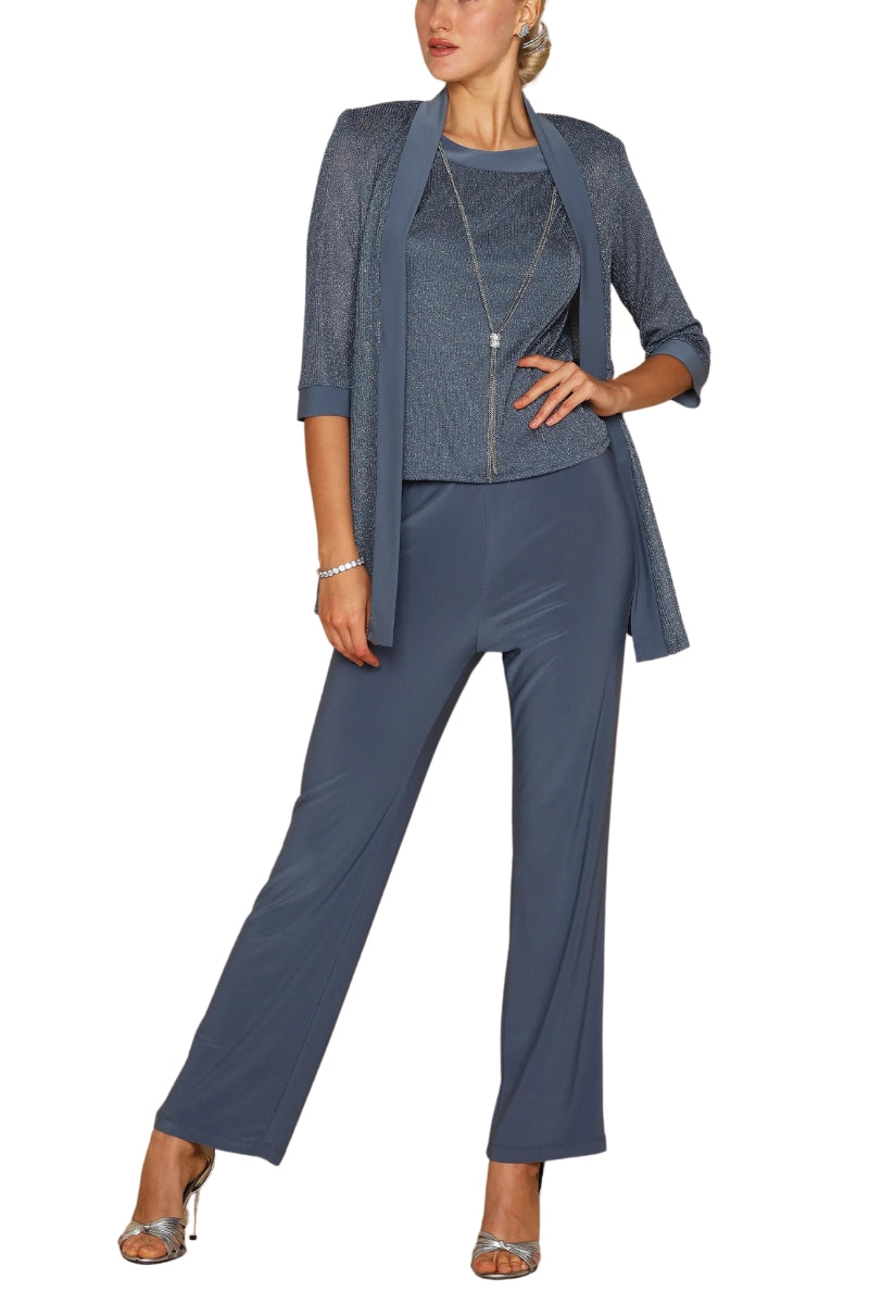 R&M Richards Mother of the Bride Pantsuit - Wholesale - SMOKE - Front FULL VIEW