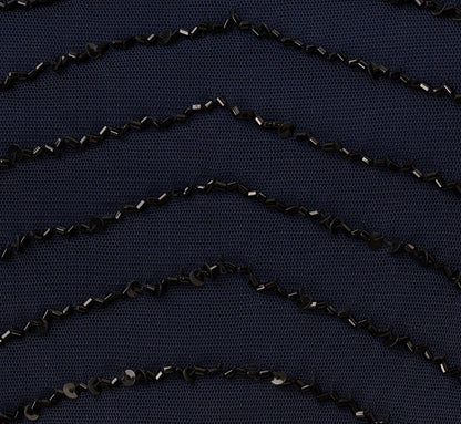 Halter Long Beaded Gown by Adrianna Papell 191914100 in Navy