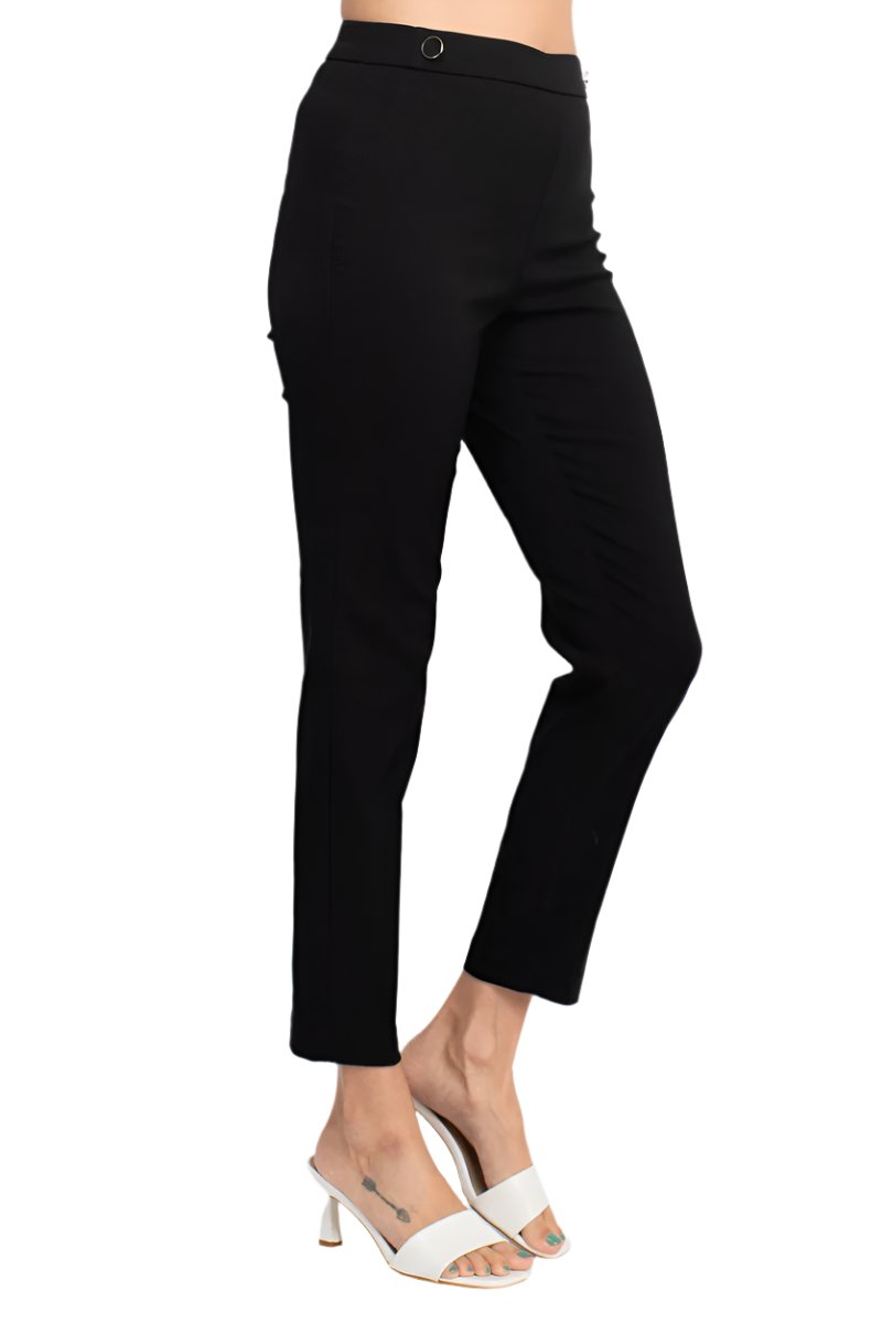 Counterparts banded mid waist slim leg millennium pant - Wholesale - BLACK - Side