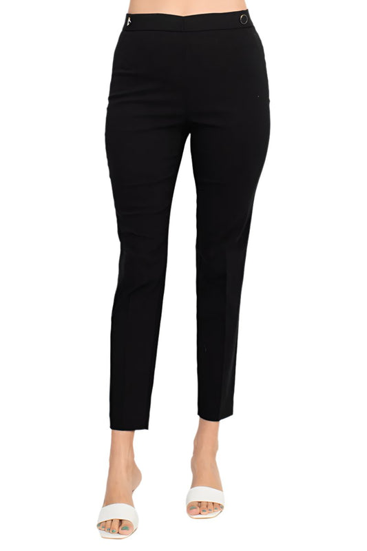 Counterparts banded mid waist slim leg millennium pant - Wholesale - BLACK - Front