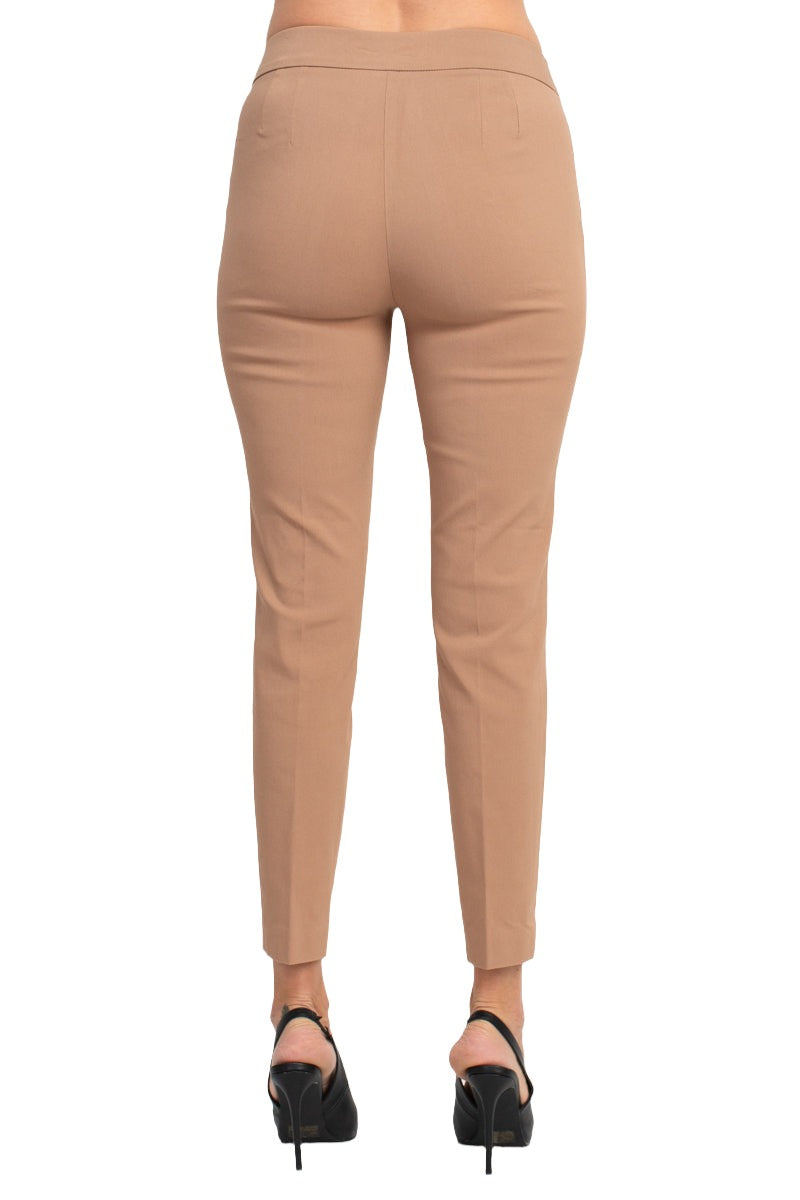 Counterparts Banded Mid Waist Slim Leg Stretch Crepe Pant - Rawumber - Back