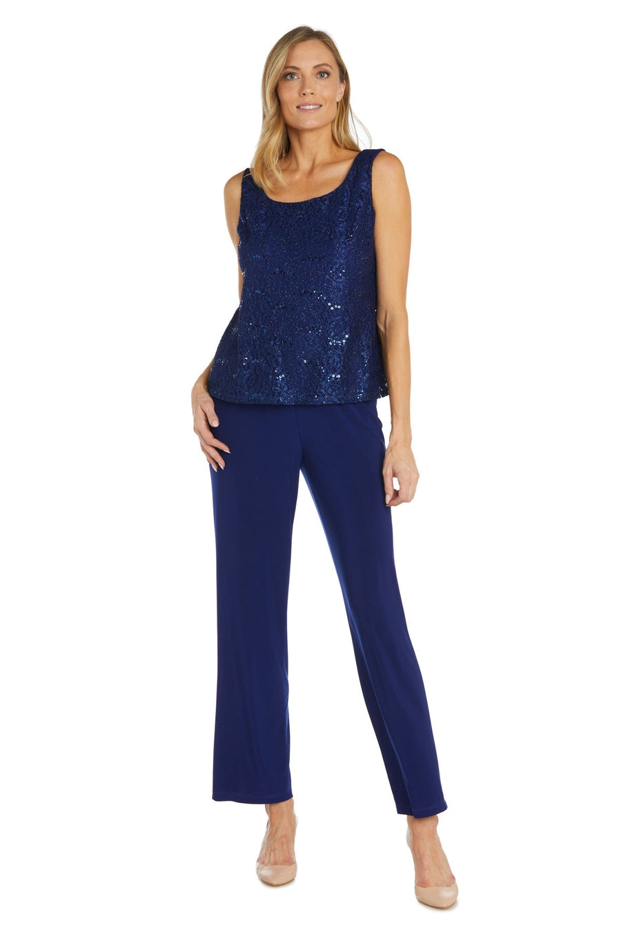 R&M Richards RM1993 Mother of the Bride Long Jacket Pant Suit in Royal