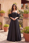 Long Formal Gown Off Shoulder Sleeves