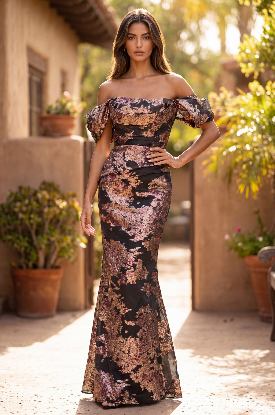 Floor Length Off Shoulder Formal Couture Evening Dress