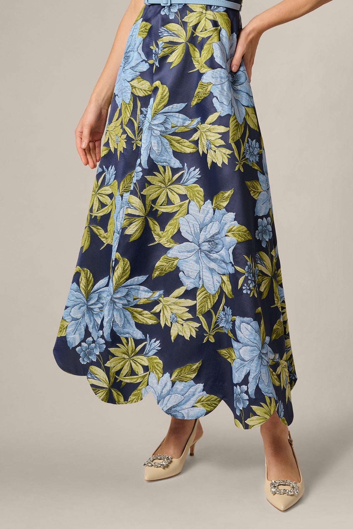 Aidan Mattox Floral Jacquard Sweetheart Scalloped Ankle Dress 209996 Wholesale