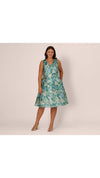 Plus Size Metallic Floral Short Dress Adrianna Papell AP1E211911
