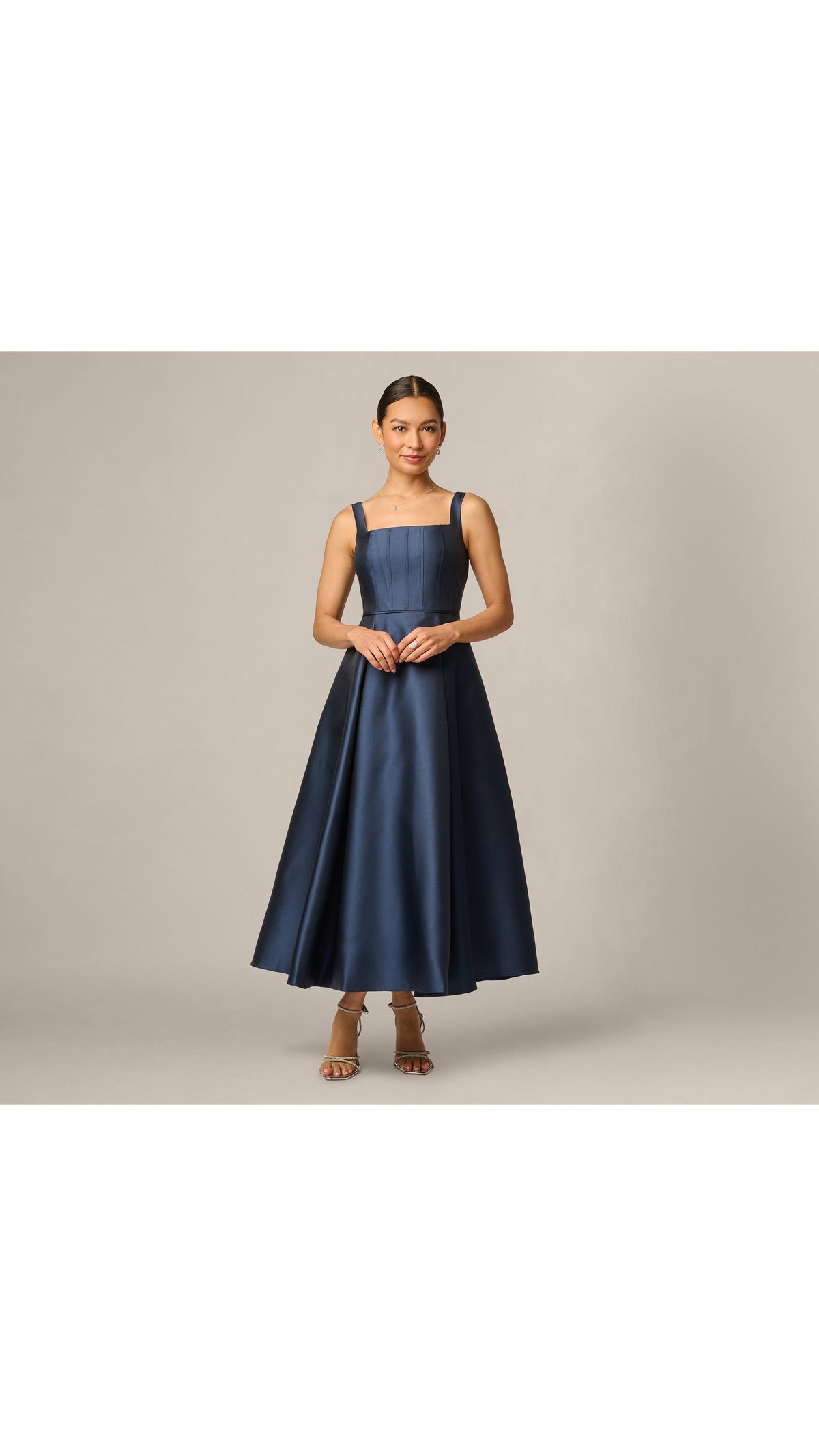 Adrianna Papell Petite Mikado Square Neck Midi Dress 211978 Wholesale