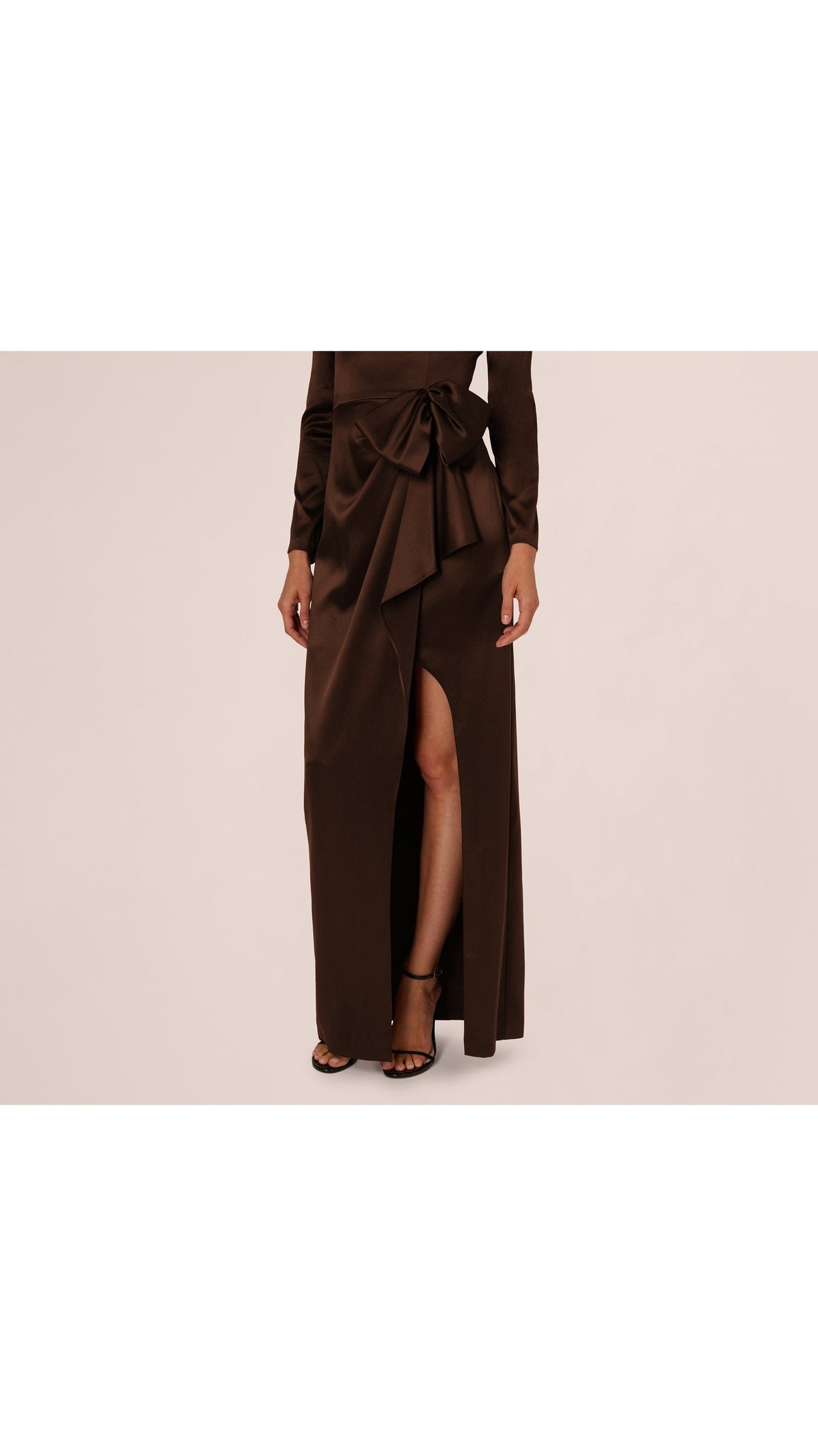 Adrianna Papell Long Sleeve Satin Bow Gown 212586 Wholesale