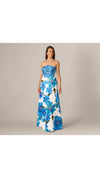 Adrianna Papell 213025 Strapless 3D Floral Beaded Dupioni Gown