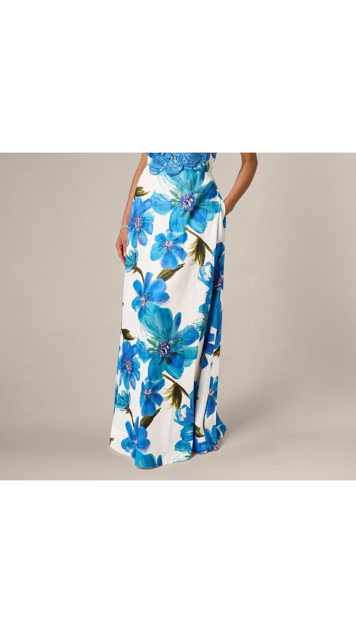 Adrianna Papell 213025 Strapless 3D Floral Beaded Dupioni Gown