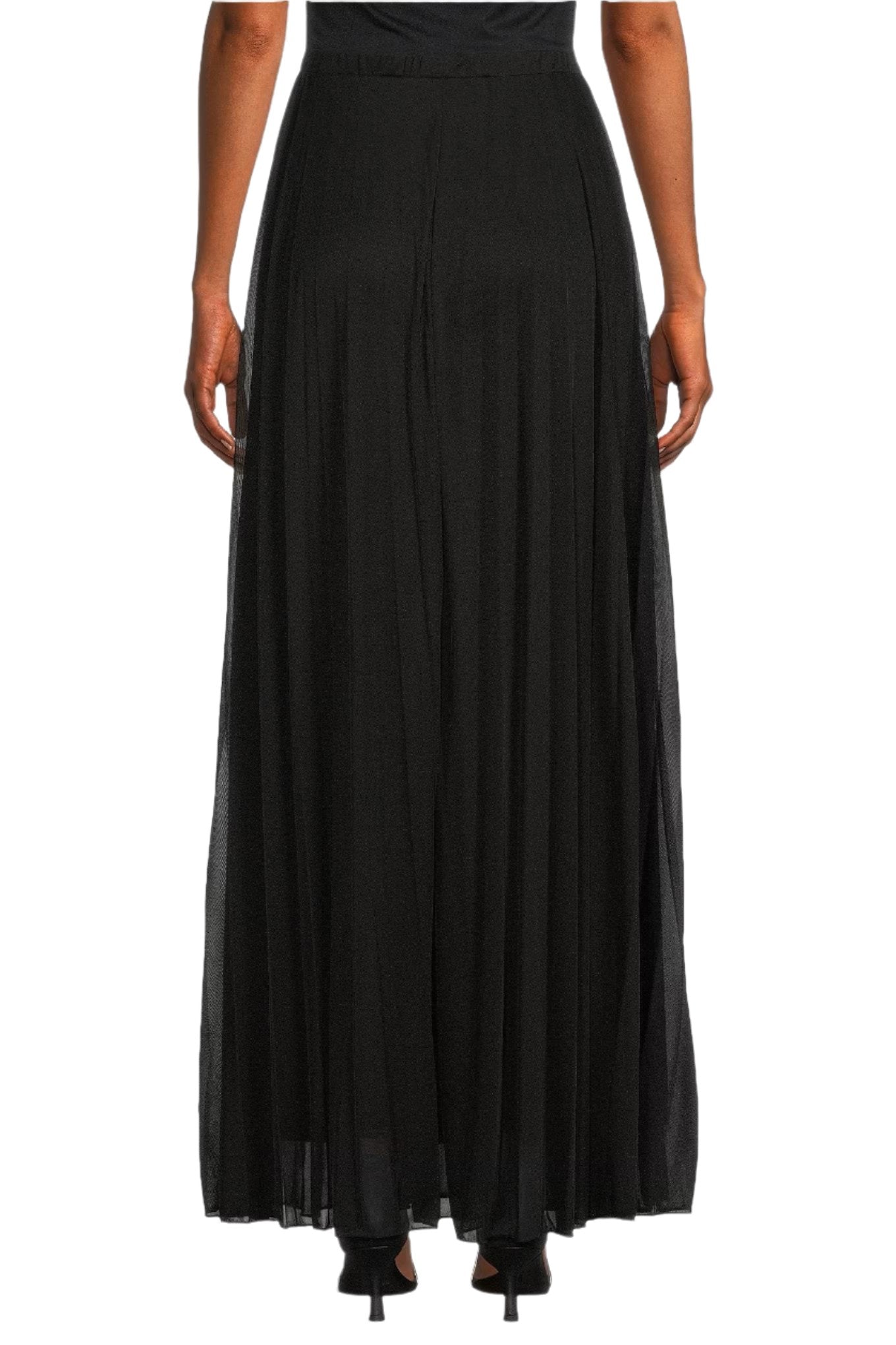 Marina elastic waist pleated chiffon skirt - Wholesale back