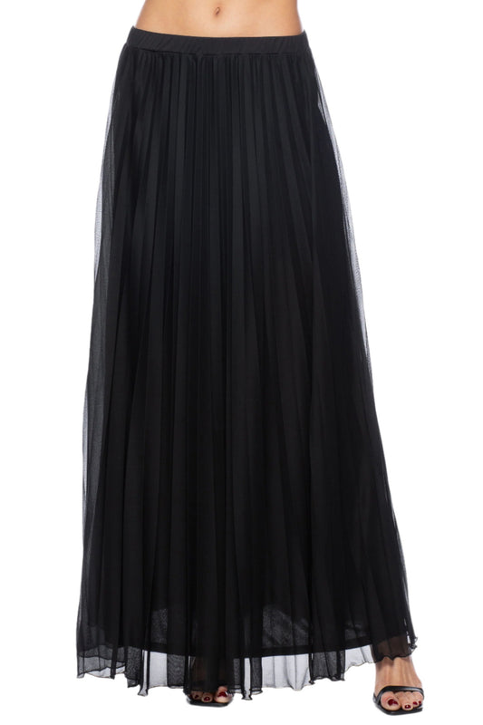 Marina elastic waist pleated chiffon skirt - Wholesale _front