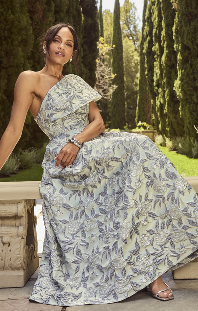 One Shoulder Jacquard Gown Alex Evenings 8281255