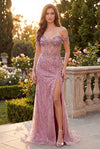Tailored Off Shoulder Sequin Prom Formal Dress