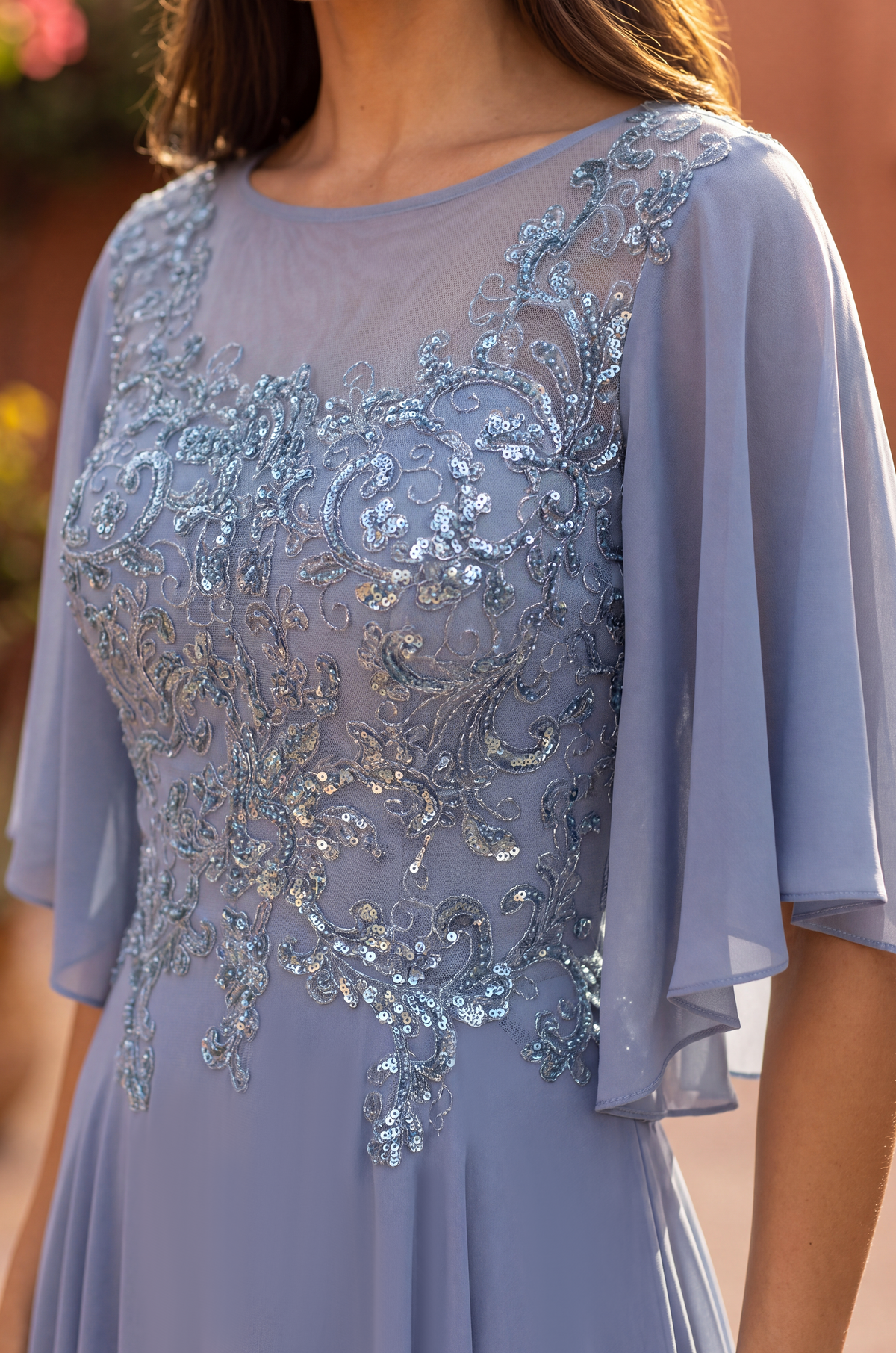 Mini Sleeve Mother of the Bride Dress
