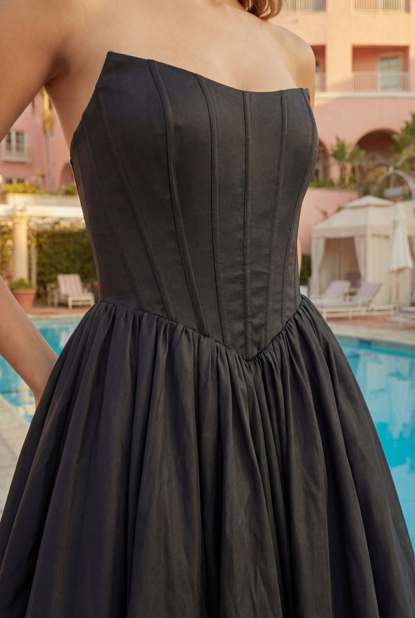 Lace Up Long Short Prom Gown