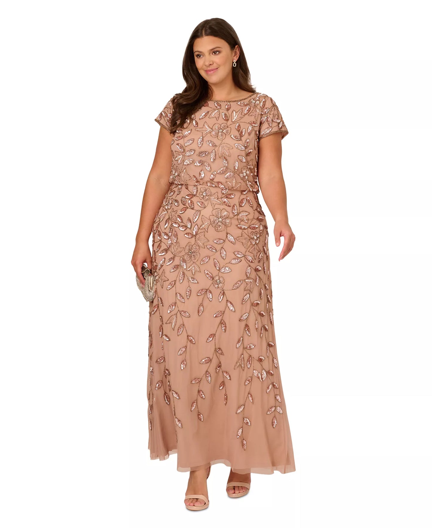 Plus Size Beaded Blouson Gown Adrianna Papell AP1E211724