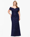 V Neck Tiered Chiffon Gown Betsy & Adam A27206W