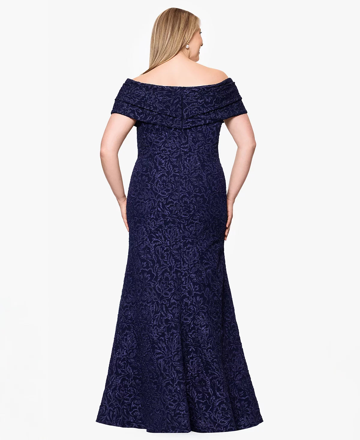 V Neck Tiered Chiffon Gown Betsy & Adam A27206W