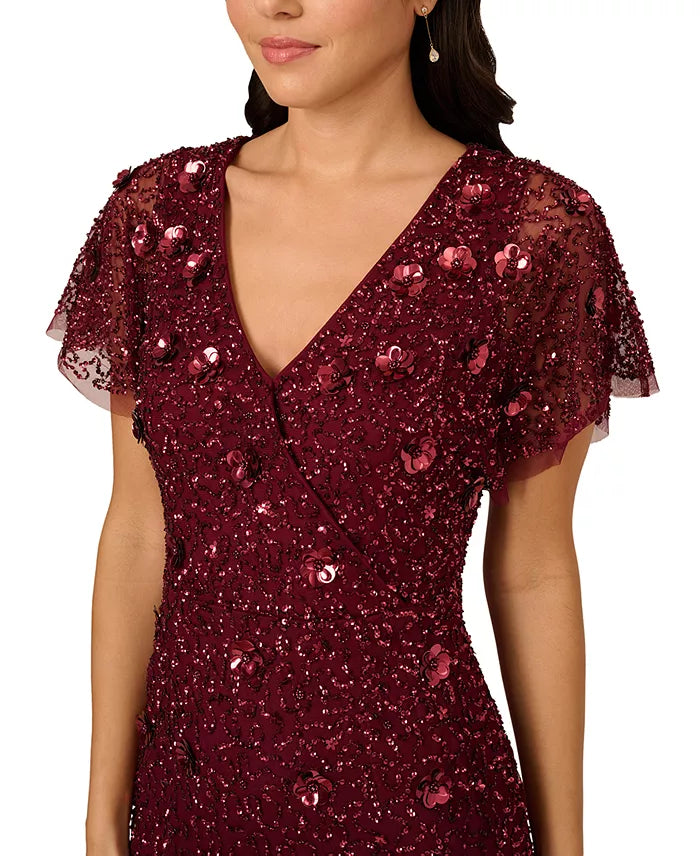 Beaded Mesh Dolman Sheath Dress Adrianna Papell AP1E212236
