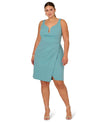 Plunge Neckline Sleeveless Midi Sheath Dress Adrianna Papell ADAE213052