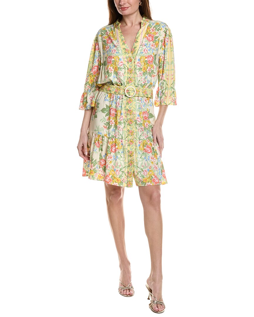 Adrianna Papell Long Sleeve Retro Printed A-Line Dress AD3D105317