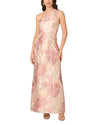 Aidan Mattox MD1E209524 One Shoulder Long Jacquard Formal Dress