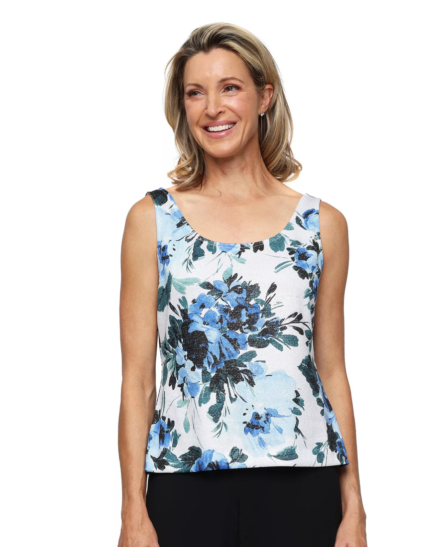 3/4 Sleeve Printed Metallic Knit Twinset Alex Evenings 8327901