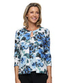 3/4 Sleeve Printed Metallic Knit Twinset Alex Evenings 8327901