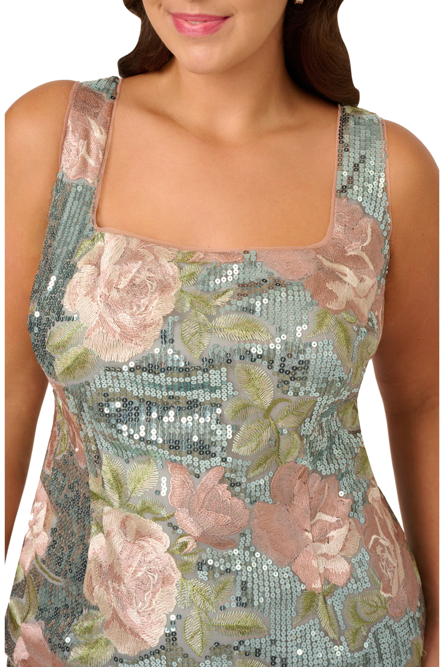Adrianna Papell Plus Size AP1E211823 Sequin Bodycon Short Cocktail Dress