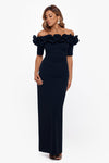 Off Shoulder Ruffle Gown Xscape 3856XP