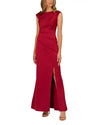Wholesale Aidan Mattox MD1E209743 Bateau Floor-Length Satin Formal High Slit Gown