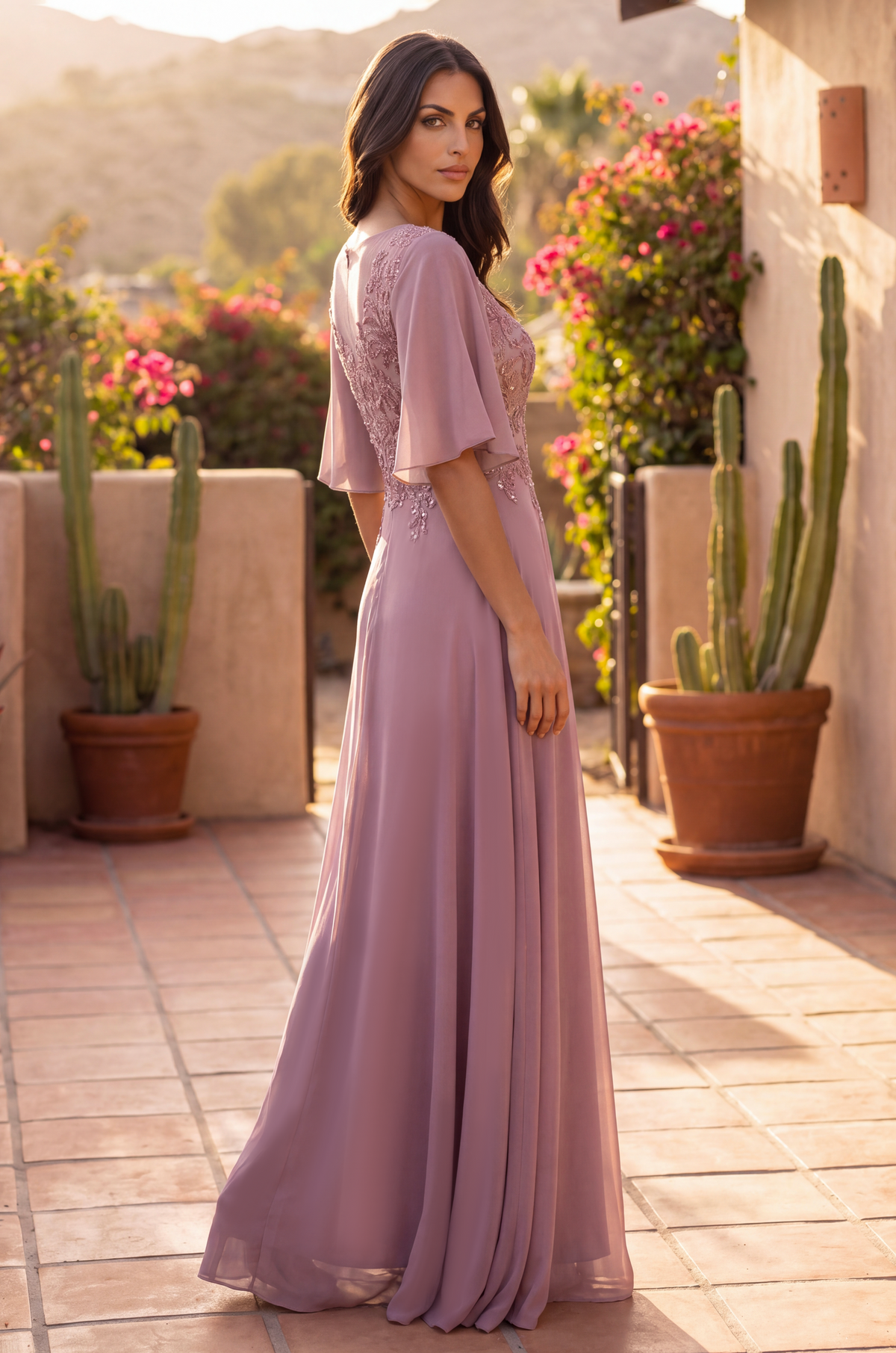 Mini Sleeve Mother of the Bride Dress