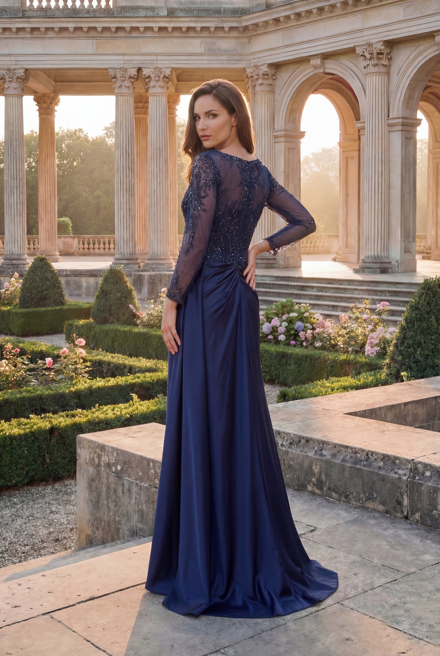 Long Sleeve Formal Mother Of The Bride Dress