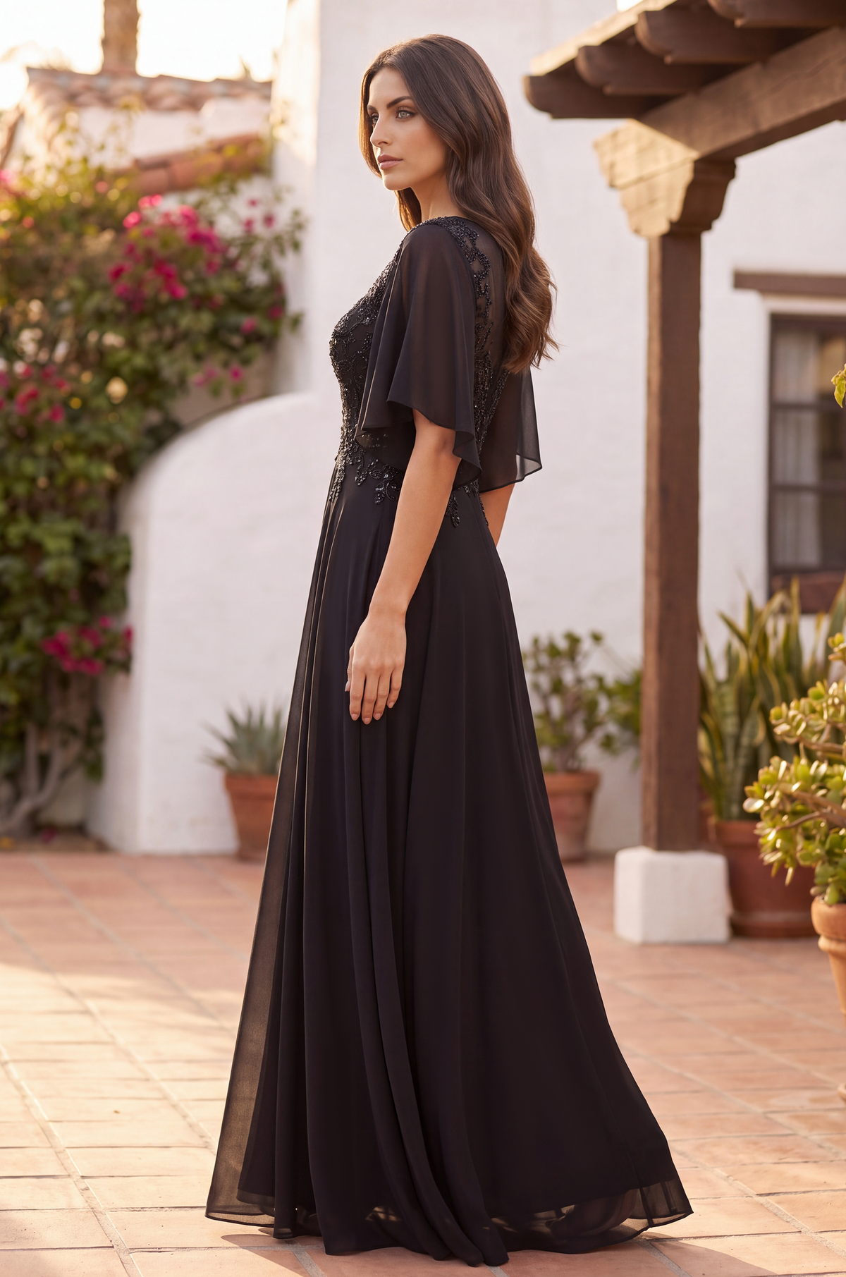 Mini Sleeve Mother of the Bride Dress
