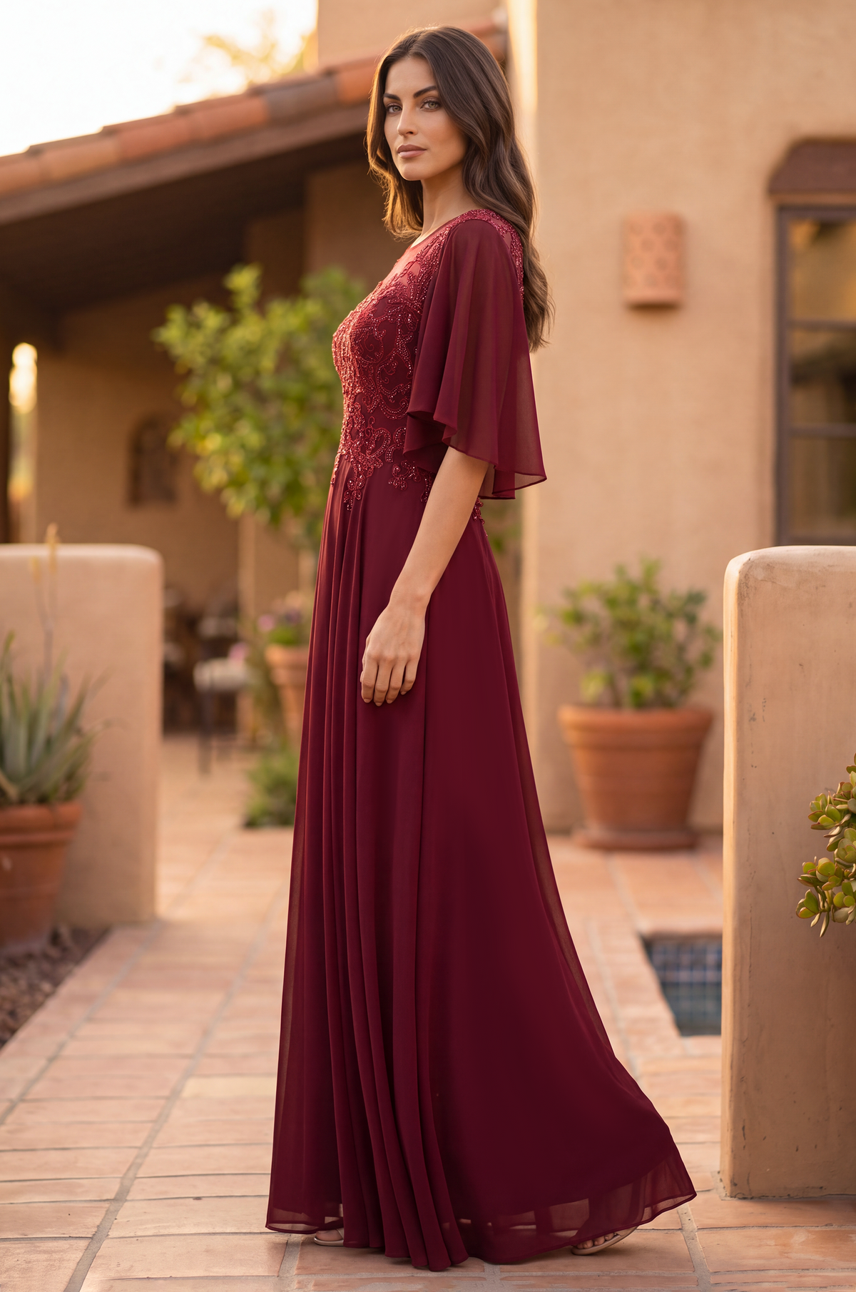 Mini Sleeve Mother of the Bride Dress