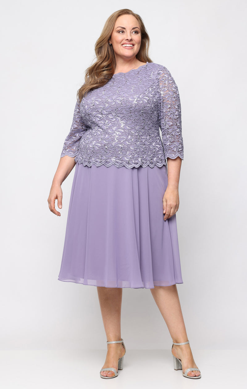 Alex Evenings 4121796 Short Plus Size Chiffon Dress