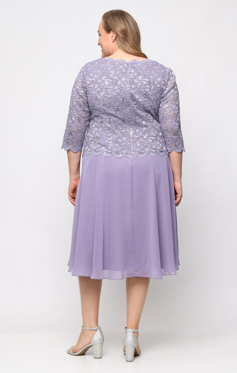 Alex Evenings 4121796 Short Plus Size Chiffon Dress