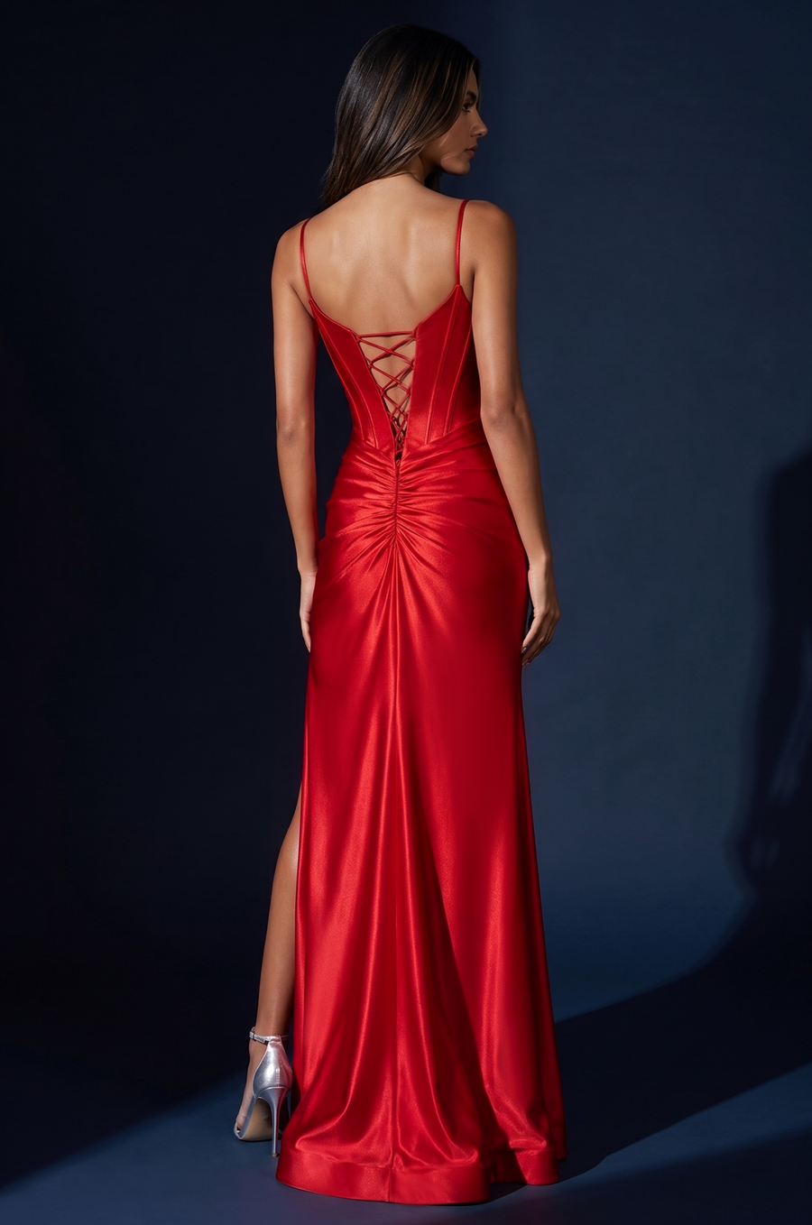 Prom Corset Sweetheart Satin Evening Dress
