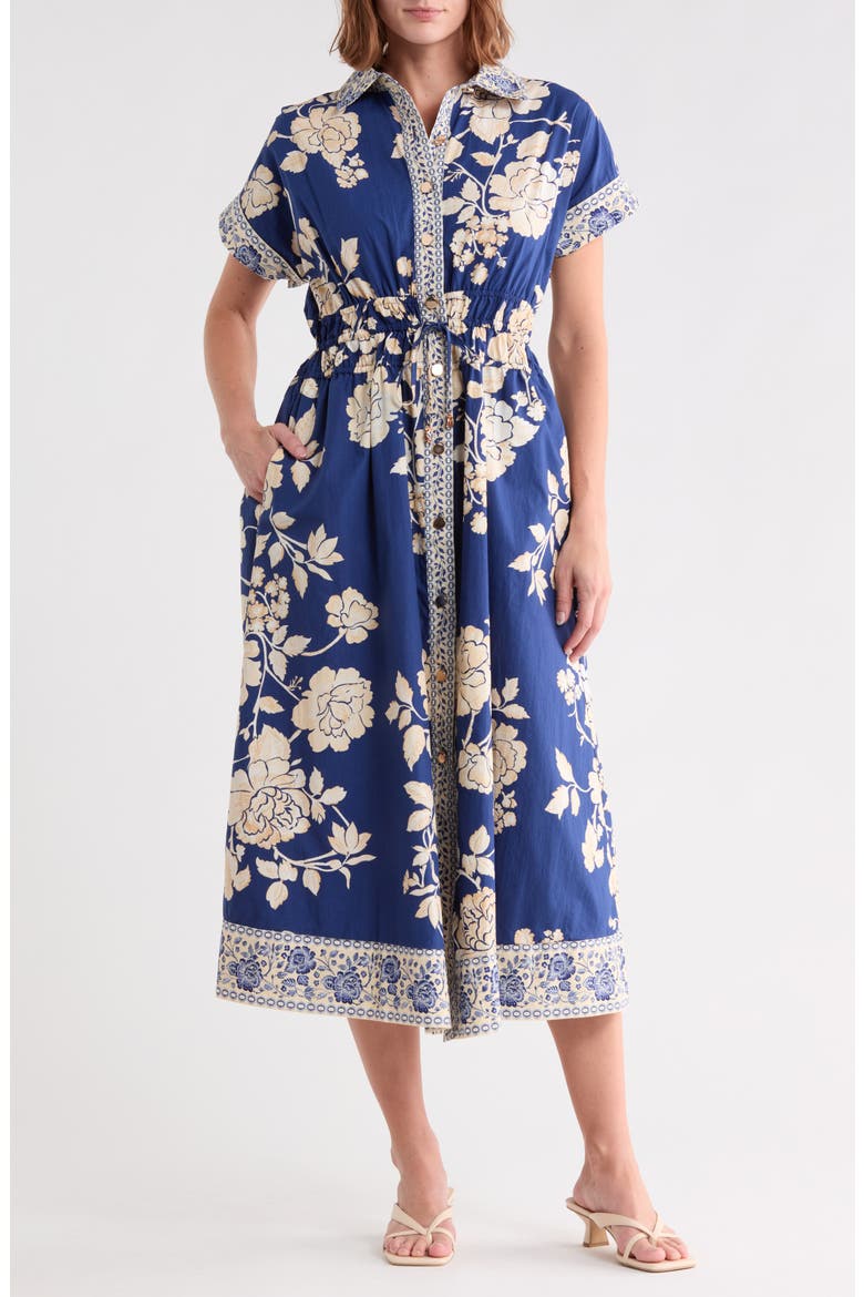 Wholesale Floral Shirt Maxi Dress Badgley Mischka BW50401