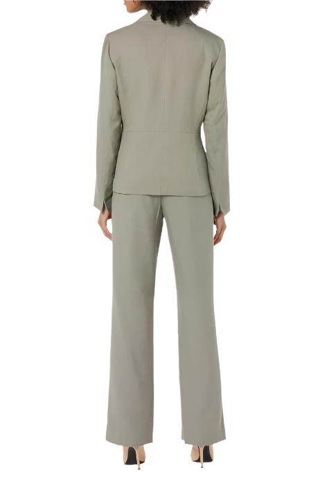 Le Suit Notched Collar 1 Button Jacket with Button Hook Zipper Closure Pants (Two Piece Set) - SATIN TAUPE - Back 