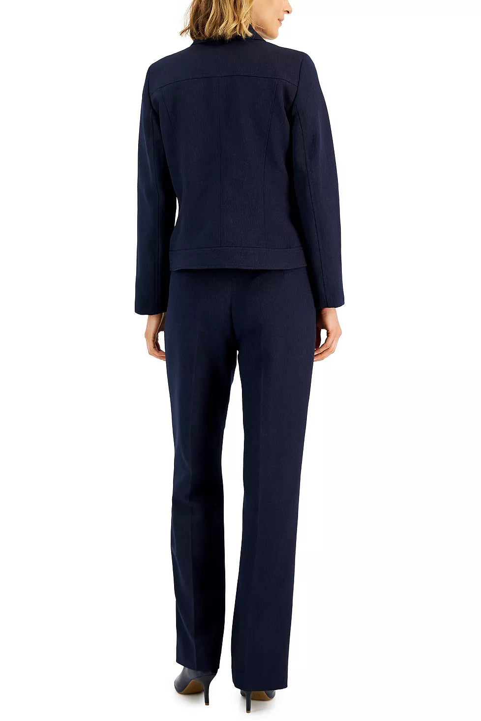 Le Suit Jacket with Crepe Pant - BLUE DENIM - BACK 