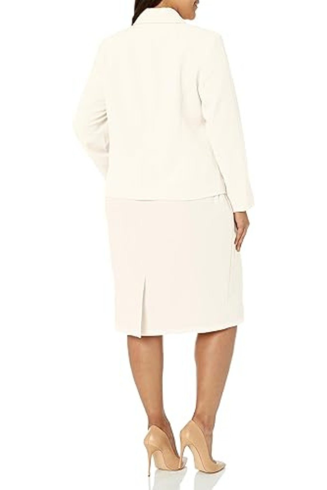 Le Suit Jacket and Skirt Suit (Plus Size) - VANILLA ICE - BACK 