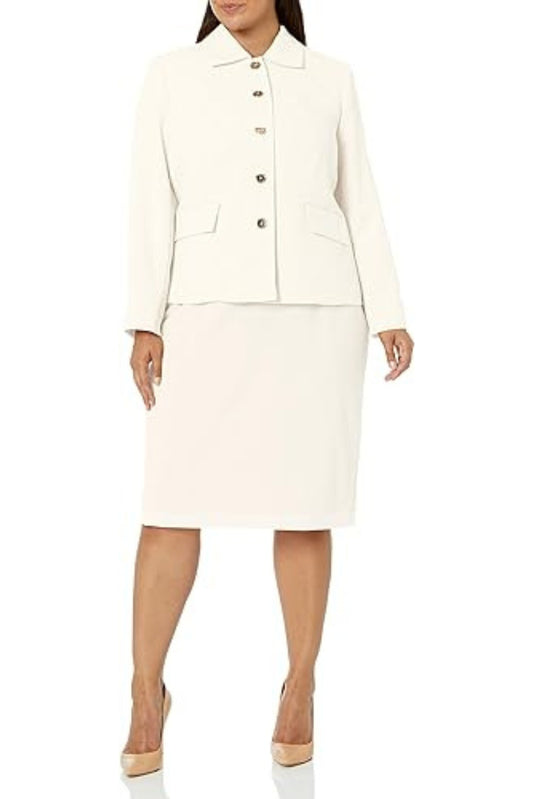 Le Suit Jacket and Skirt Suit (Plus Size) - VANILLA ICE - FRONT