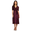 Wholesale Tea-Length Lace & Jersey Cocktail Dress with Full Rosette Lace Skirt and Tie Belt Alex Evenings 1121465