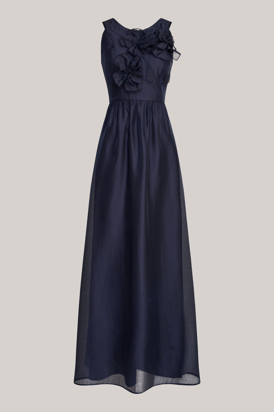3D Floral Halter Fit-and-Flare Gown Kay Unger 55113250